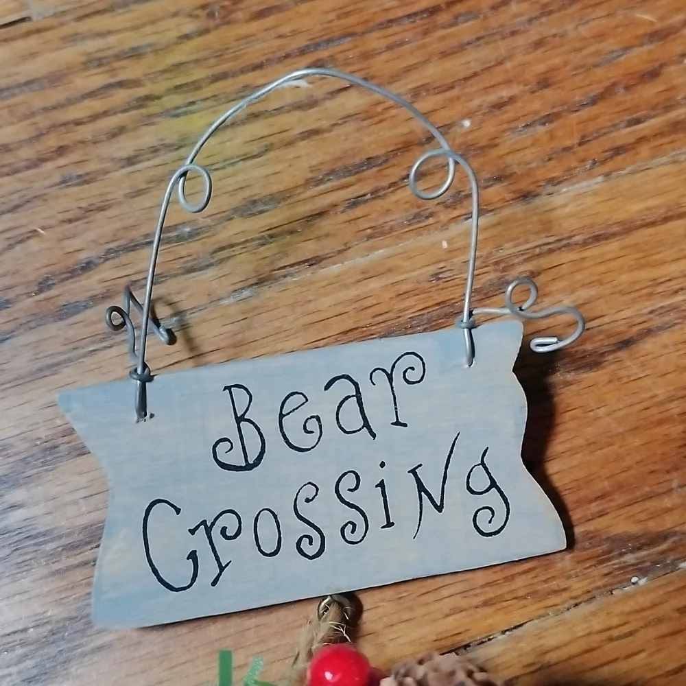 Bear Crossing Christmas Ornament